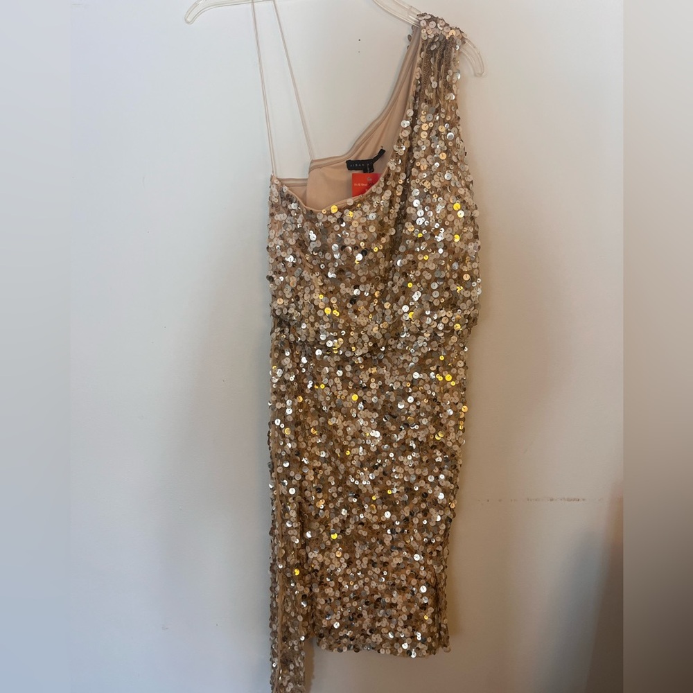 NWT Gold Beaded Cocktail Dress SZ6